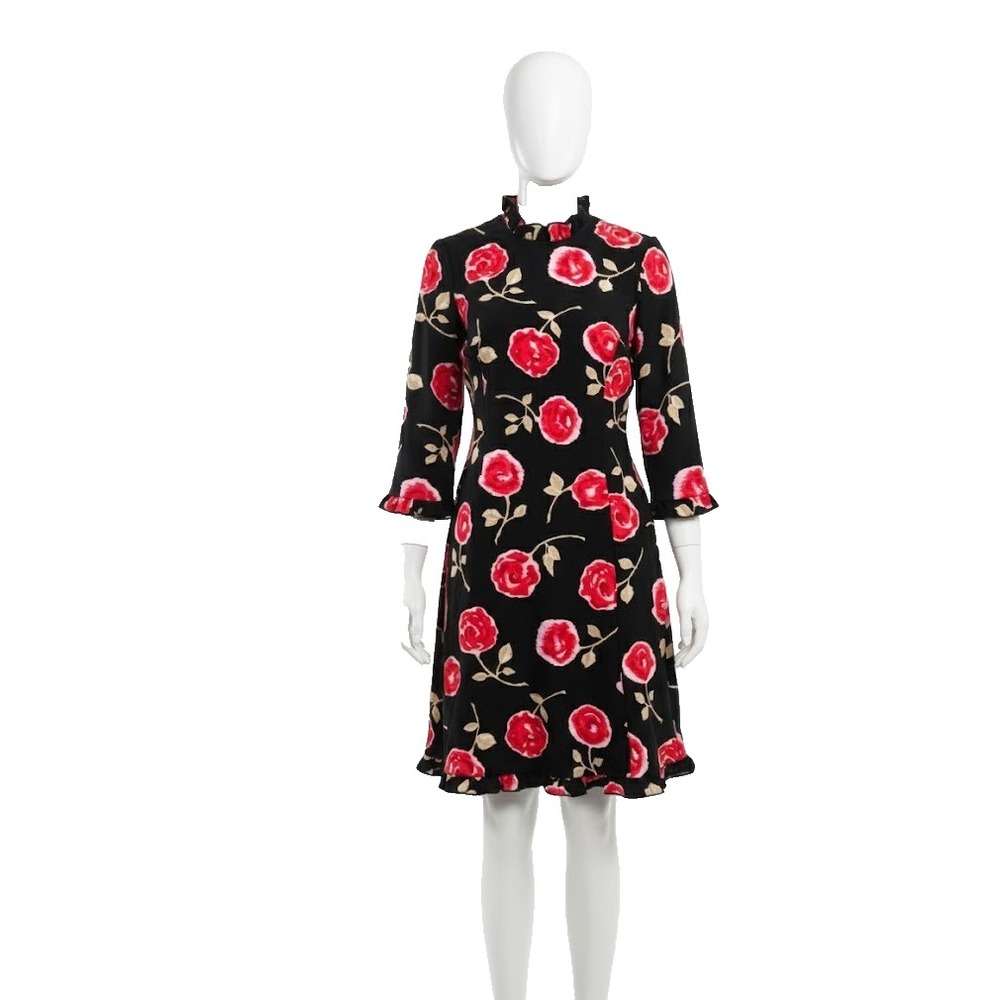 Kate Spade New York Floral dress red black size 2 midi dress Excellent condition
